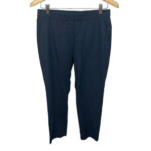 J. JILL Women's 8 Petite Pull On Ponte Knit Trouser Pant Straight Leg Navy Blue